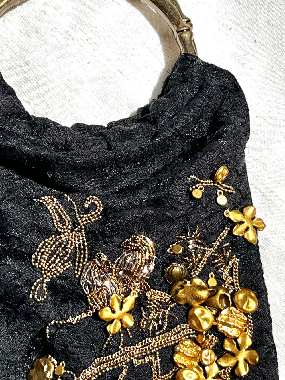 Zara Bag Embroidered Ornate Mini Bucket Birds Embroidery Metallic Appliqués